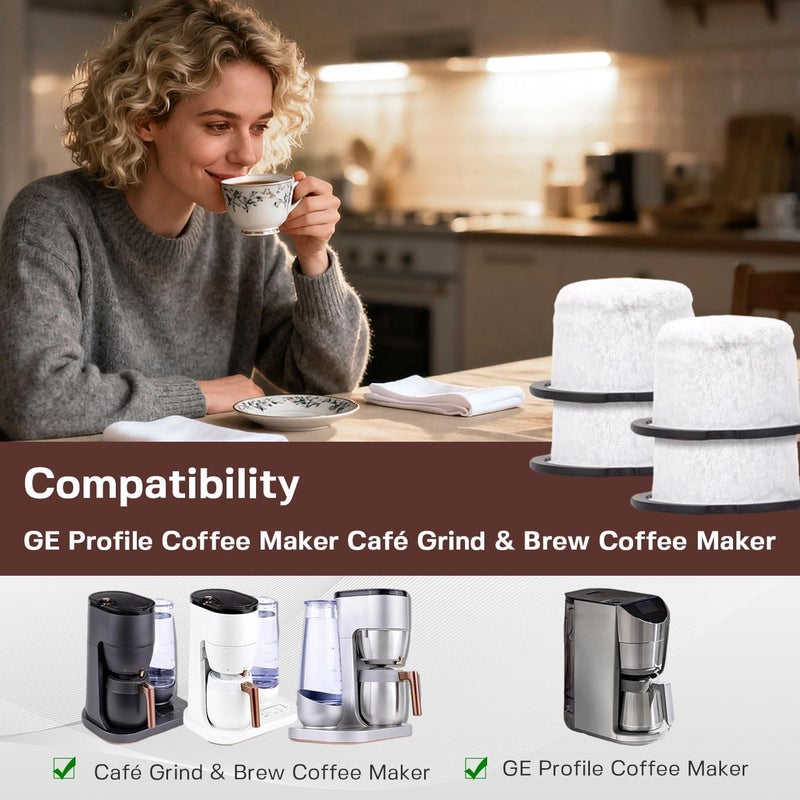 GreeSuit Coffee Filter Replacement for GE & Cafe: Compatible with Café and GE Profile Grind & Brew Machine, Charcoal Coffee Filter Cartridges,Dual-layer design of activated carbon and microporous mesh(4 pack) - Image 2